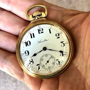16S HAMILTON 17J R/R Style Open Face Pocket Watch